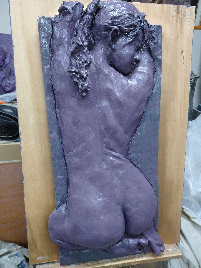 彫刻レリーフ座る女 【公式通販】